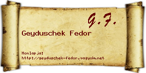 Geyduschek Fedor névjegykártya